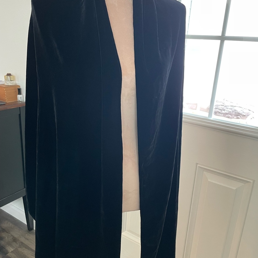 Elegant Liz Claiborne Black Velvet Women's Shawl/wrap, 24” X 80” plus 5” fringe